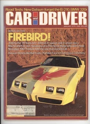 Car and Driver January 1979 Pontiac Firebird Trans Am Magazine - Image 1