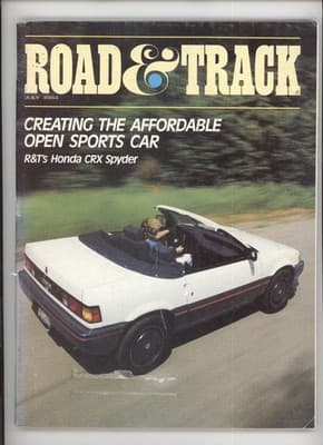 Road & Track July 1984 Honda CRX Spyder Magazine - Image 1
