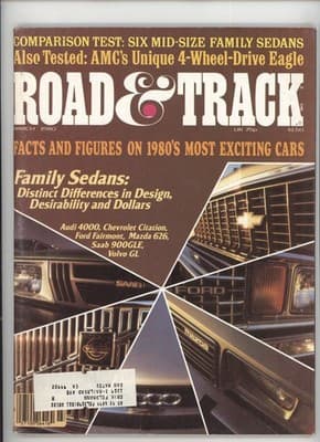 Road & Track March 1980 Six Mid-Size Family Sedans Magazine - Image 1