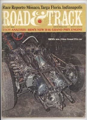 Road & Track August 1966 BRM F1 H-16 Grand Prix Magazine - Image 1