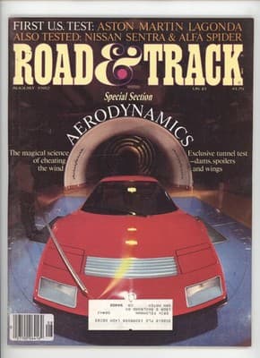 Road & Track August 1982 Aston Martin Lagonda Aerodynamics Magazine
