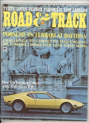 Road & Track May 1970 DeTomaso Cobra Car Magazine