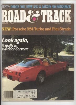 Road & Track February 1979 Porsche 924 Turbo 4-Door Corvette