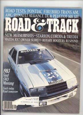 Road & Track September 1982 Ford SVO Mustang Magazine