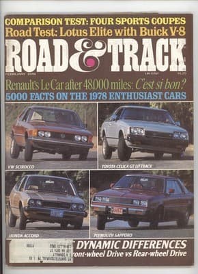 Road & Track February 1978 Sports Coupes Comparison Test Magazine