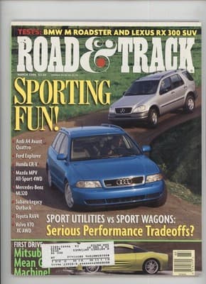 Road & Track March 1998 BMW M Roadster Lexus RX300 SUV Magazine