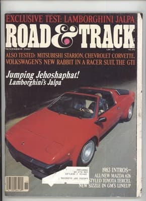 Road & Track November 1982 Lamborghini Jalpa Magazine