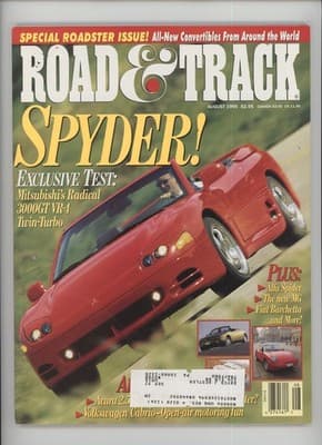 Road & Track August 1995 Mitsubishi 3000GT VR-4 Spyder Magazine