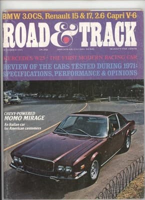 Road & Track December 1971 BMW 3.0CS Mercedes W25 Car Magazine