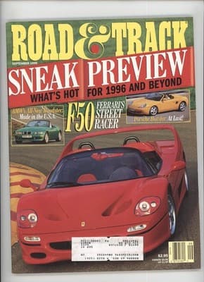 Road & Track September 1995 BMW Roadster Ferrari Porsche Magazine