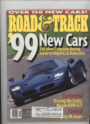 Road & Track October 1998 Nissan R390 GTI New Cars Magazine