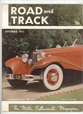 Road & Track September 1951 Mercedes-Benz 540K Car Magazine