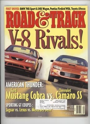 Road & Track April 1999 Mustang Cobra Camaro SS Magazine