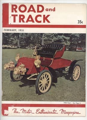 Road & Track February 1951 1903 Ford Magazine