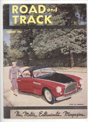 Road & Track February 1952 Type 212 Ferrari Magazine