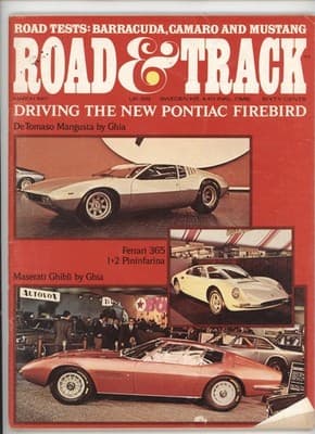 Road & Track March 1967 Barracuda Camaro Mustang Magazine