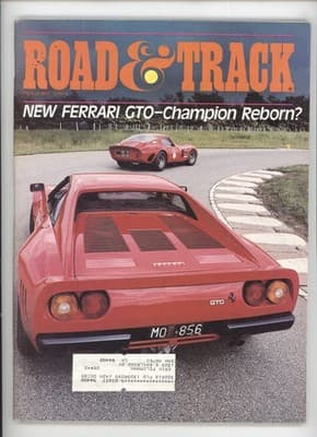 Road & Track August 1984 New Ferrari GTO Magazine