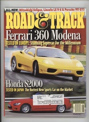 Road & Track August 1999 Ferrari 360 Modena Honda S2000 Magazine