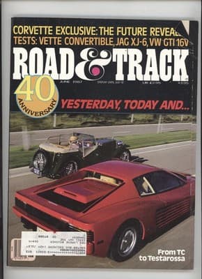 Road & Track June 1987 40th Anniversary Corvette Future Revealed