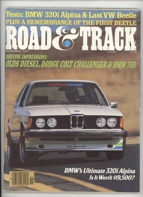 Road & Track November 1977 BMW 320i Alpina VW Beetle Magazine