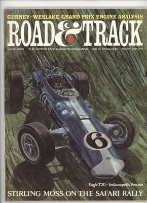 Road & Track June 1966 Indianapolis Eagle T2G Magazine