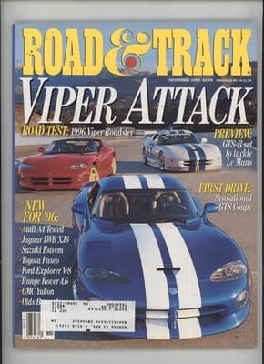 Road & Track November 1995 Viper Attack Dodge Magazine
