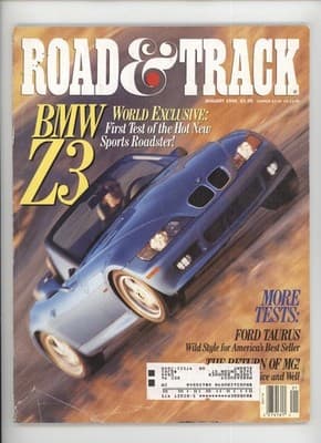Road & Track January 1996 BMW Z3 Sports Roadster Magazine