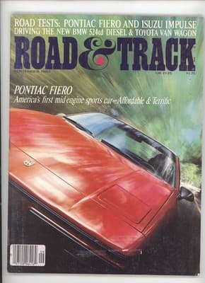 Road & Track September 1983 Pontiac Fiero BMW Isuzu Magazine