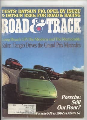 Road & Track July 1976 Porsche 924 vs 280Z vs Alfetta GT Magazine