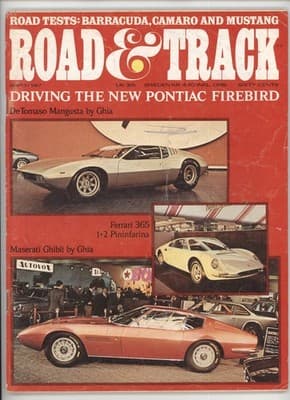 Road & Track March 1967 Barracuda Camaro Mustang Magazine