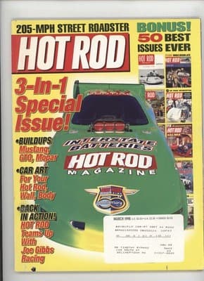 Hot Rod March 1998 205-MPH Street Roadster Anniversary Magazine