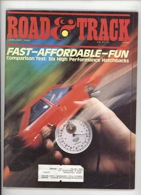 Road & Track February 1985 Six High Performance Hatchbacks Magazine