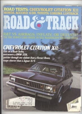 Road & Track May 1979 Chevrolet Citation X11 Honda Accord Magazine