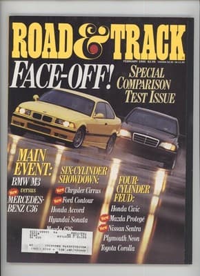 Road & Track February 1995 Face-Off M3 vs C36 Comparison Magazine