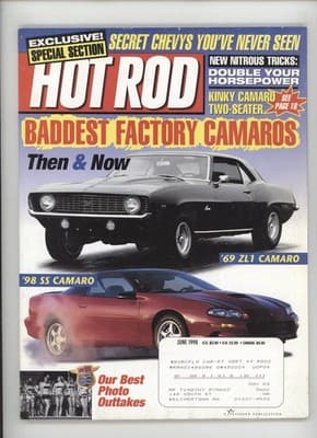 Hot Rod June 1998 Secret Chevys Camaro Nitrous Magazine