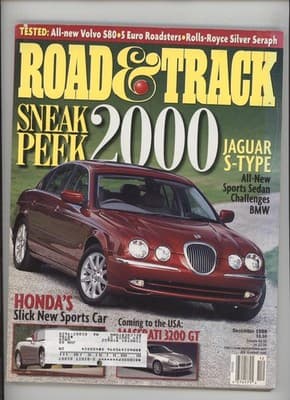 Road & Track December 1998 Jaguar S-Type Honda Maserati Magazine