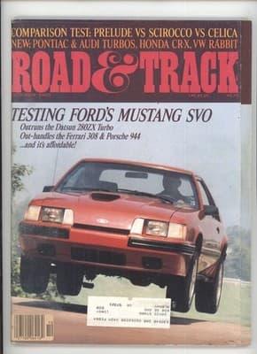 Road & Track October 1983 Mustang SVO Test Car Magazine