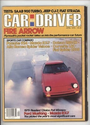 Car and Driver April 1979 Mazda RX-7 Porsche 924 Corvette Car Magazine