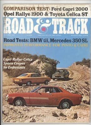 Road & Track October 1971 Ford Capri Toyota Celica BMW Mercedes Magazine