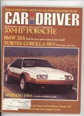 Car and Driver March 1980 Datsun 810 Porsche BMW Mustang Magazine