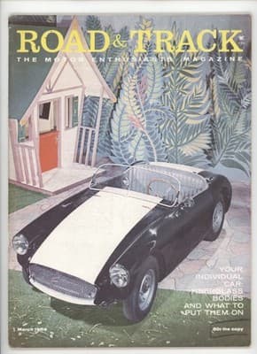 Road & Track March 1959 Individual Car Fiberglass Bodies Magazine