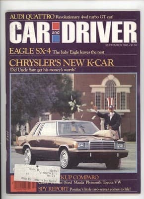 Car and Driver September 1980 Audi Quattro K-Car Spy Report Magazine