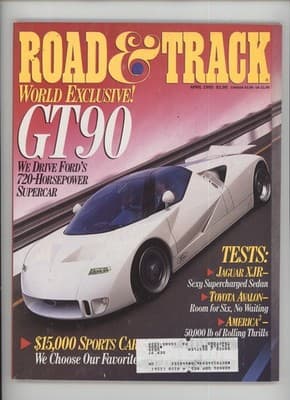 Road & Track April 1995 GT90 Supercar Ford Magazine