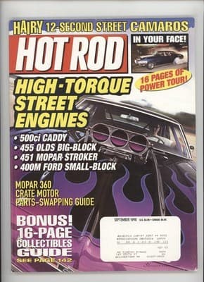 Hot Rod Magazine September 1998 12-Second Street Camaros