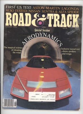 Road & Track August 1982 Aston Martin Lagonda Aerodynamics Magazine