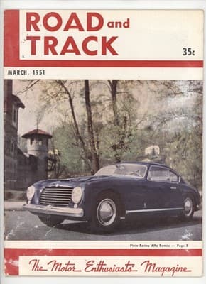 Road & Track March 1951 Pinin Farina Alfa Romeo Car Magazine