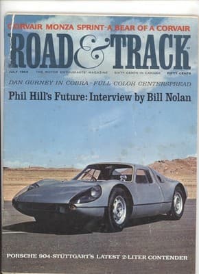 Road & Track July 1964 Porsche 904 Corvair Dan Gurney Magazine