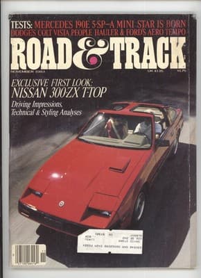 Road & Track November 1983 Nissan 300ZX T-Top Magazine