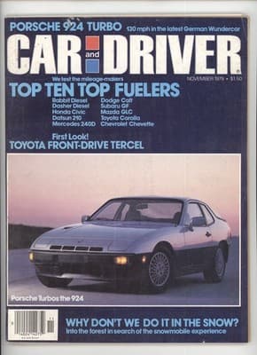 Car & Driver November 1979 Porsche 924 Turbo Toyota Tercel Car Magazine