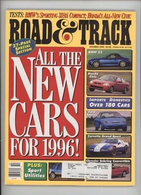 Road & Track October 1995 All New 1996 Cars Magazine